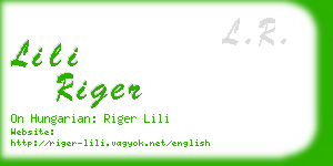 lili riger business card